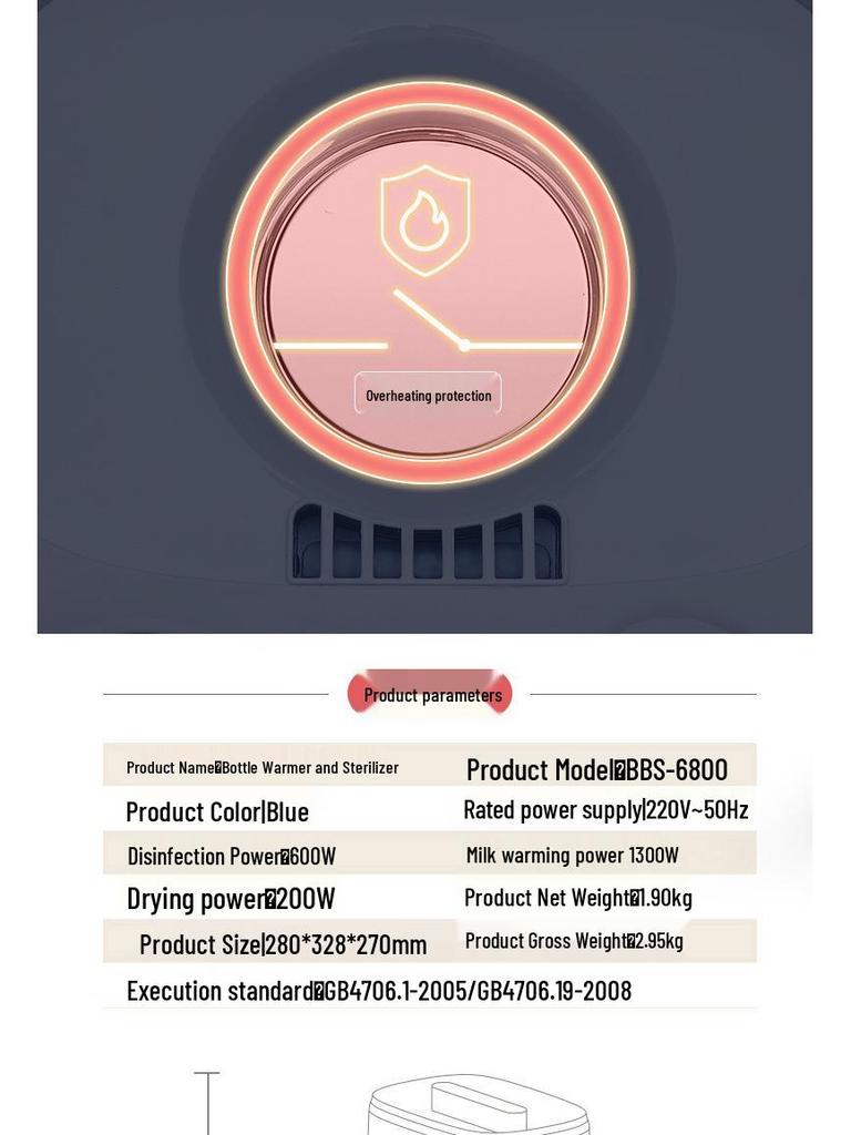 3-in-1 Baby Sterilizer & Dryer, Bottle Warmer, Multifunctional Steamer