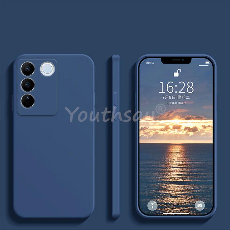 For vivo V27 Pro Case Silicone Liquid Original Cover vivo V27 Pro V27e Cover TPU Protector Case vivo V27 Pro Case
