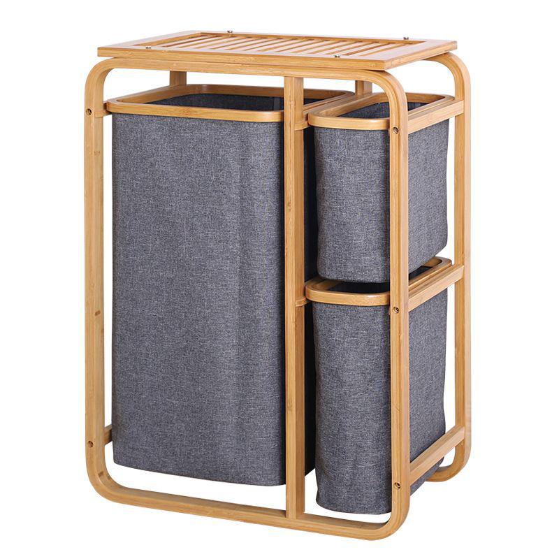 Nordic Foldable Bamboo Laundry Basket - Cotton & Linen Storage Rack