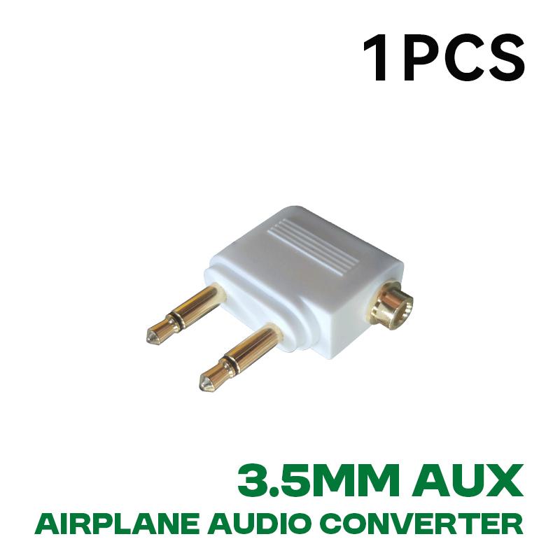 1-10 PEZZI Adattatore Audio per Aereo Spina AUX da 3,5 mm Convertitore Audio per Cuffie Auricolari da Aereo Per Cuffie da Viaggio Aereo Vendita all'Ingrosso