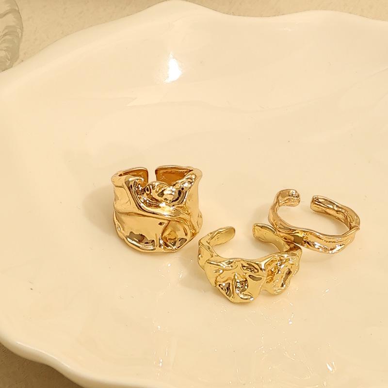 European-American Creative Irregular Lava Texture Women's Ring