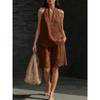 Damen Lässiges V-Ausschnitt Kurzarm Top & Weite Hosen Zweiteiliges Set, Lockeres Entspanntes Outfit für den Sommer