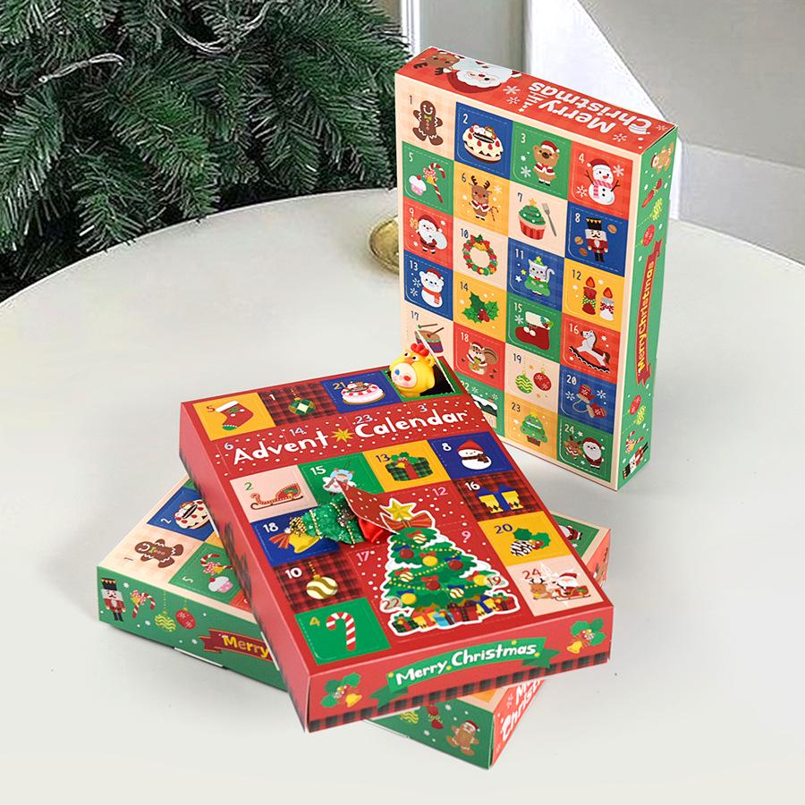 24-Grid DIY Christmas Surprise Box with Snap-Button Closure (5-Pack)