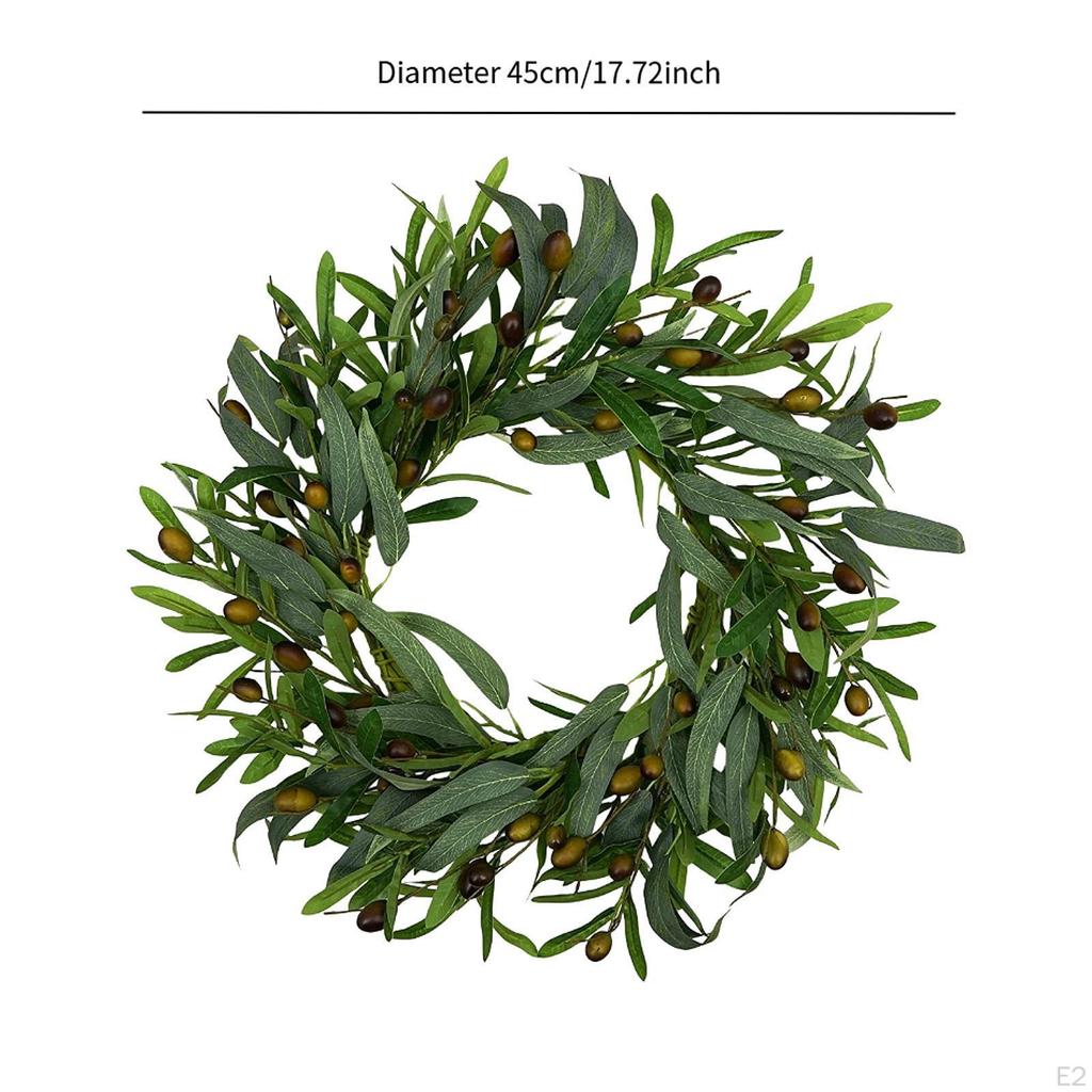 Artificial Olive Wreath Fake Leaf Silk Hanging Greenery Spring Summer for Party Festival All