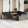 VidaXL Garden Furniture Set with Cushions 10 Pcs Grey Braided Resin Acacia 3327420