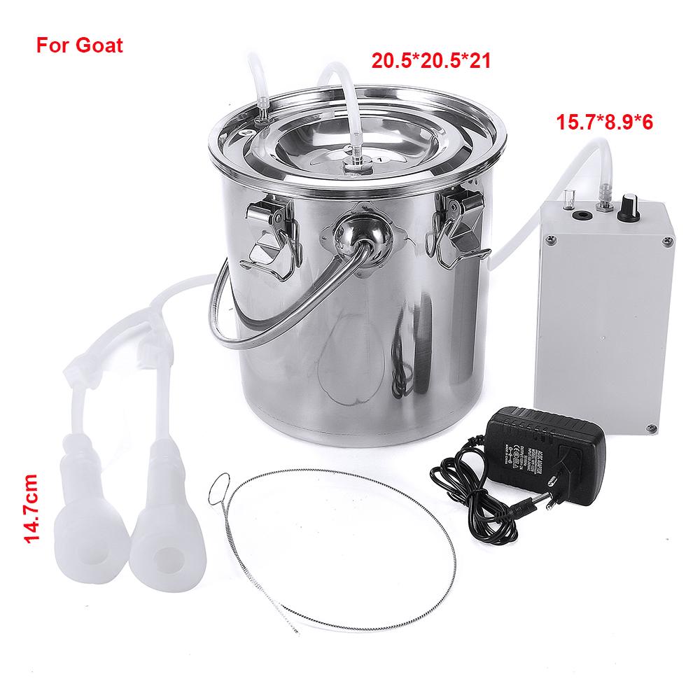 5L Stainless Steel Electric Milking Machine Cow Cattle Milker Device 110V