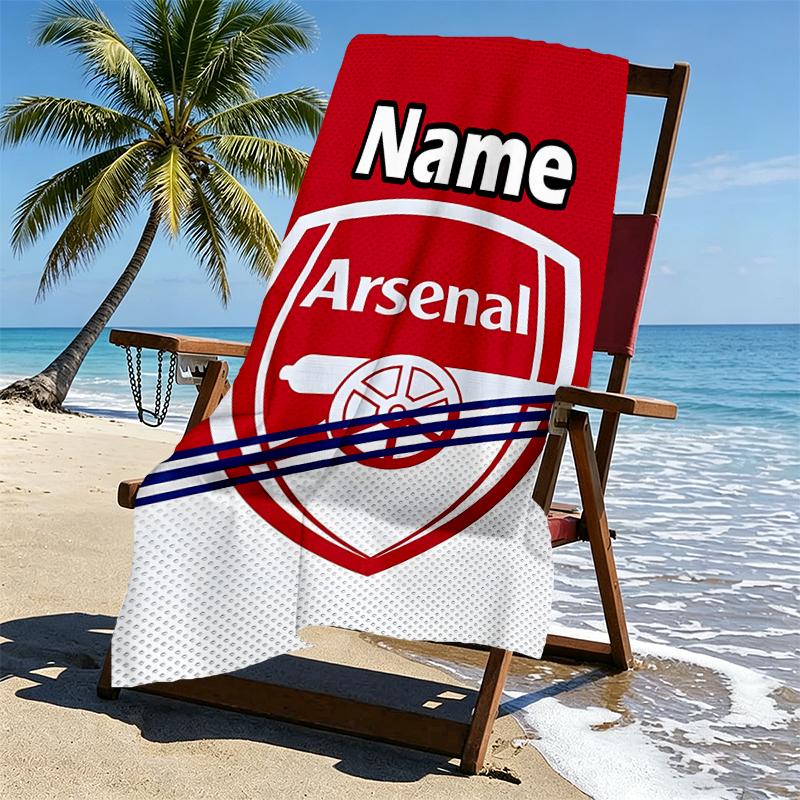 Custom Name Personalized football team Print Beach Towel, for Trip Camping Beach Party Home Decor, Birthday Gift for Family & Friends