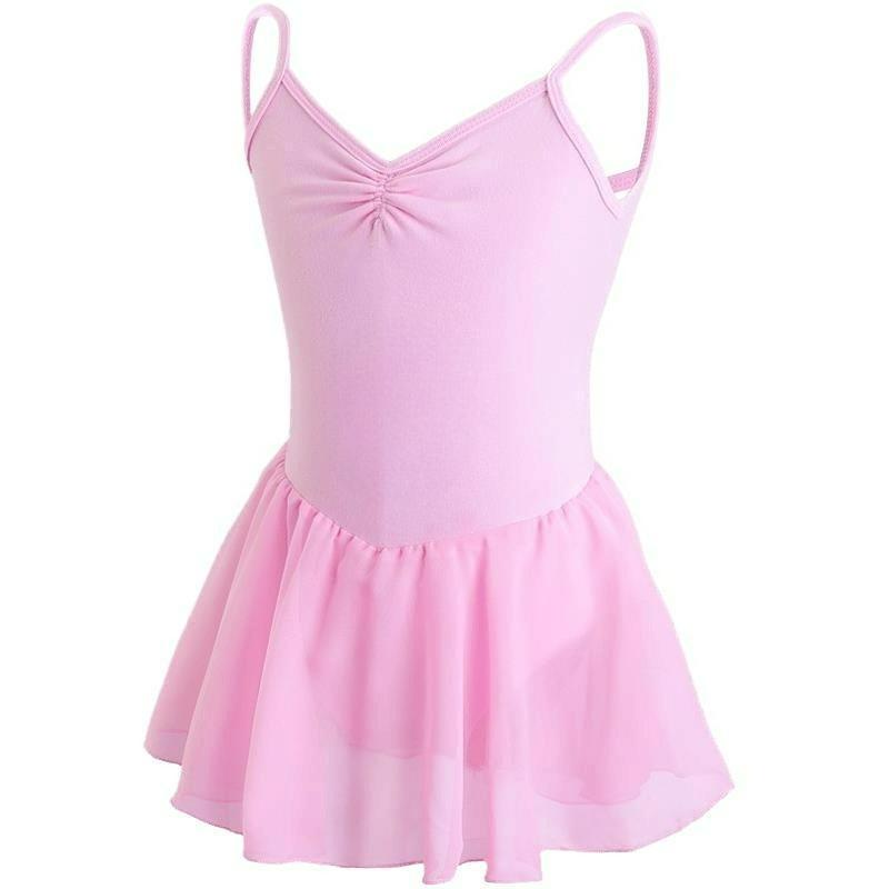 Kids's Dance Clothes, Dance Skirts, Short-sleeved Ballet Skirts, Body Clothes, Girls' Practice Clothes, Performance Clothes