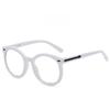Black Frame Blue Light Blocking Glasses With Round Shape For Stylish Face Framing