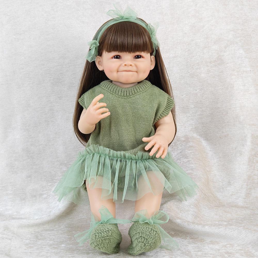 55cm Lifelike Reborn Doll Simulation Baby Soft Plastic 22 Inches Girl Toy Real Princess Children's Gift Dress Up Dolls