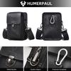 Humerpaul New Men Bags First Layer Cowhide Shoulder Bag Retro Messenger Bag Multi-function Tool Storage Bag Sports Waist Bag