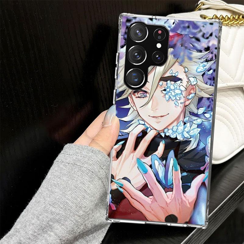 Demon Slayer Douma Case for Samsung Galaxy S25 S24 S23 S22 Ultra Soft Phone Cover S25 Edge S21 Plus S20 FE S10 + Black Cover