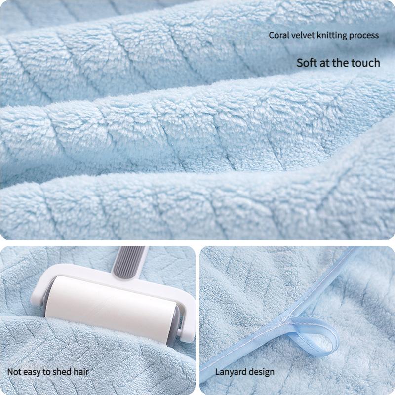 Coral Fleece Bath Towel Set Soft Absorbent Quick Dry Bathrobe Beach Towels for Adults Home Shower Spa Travel Use