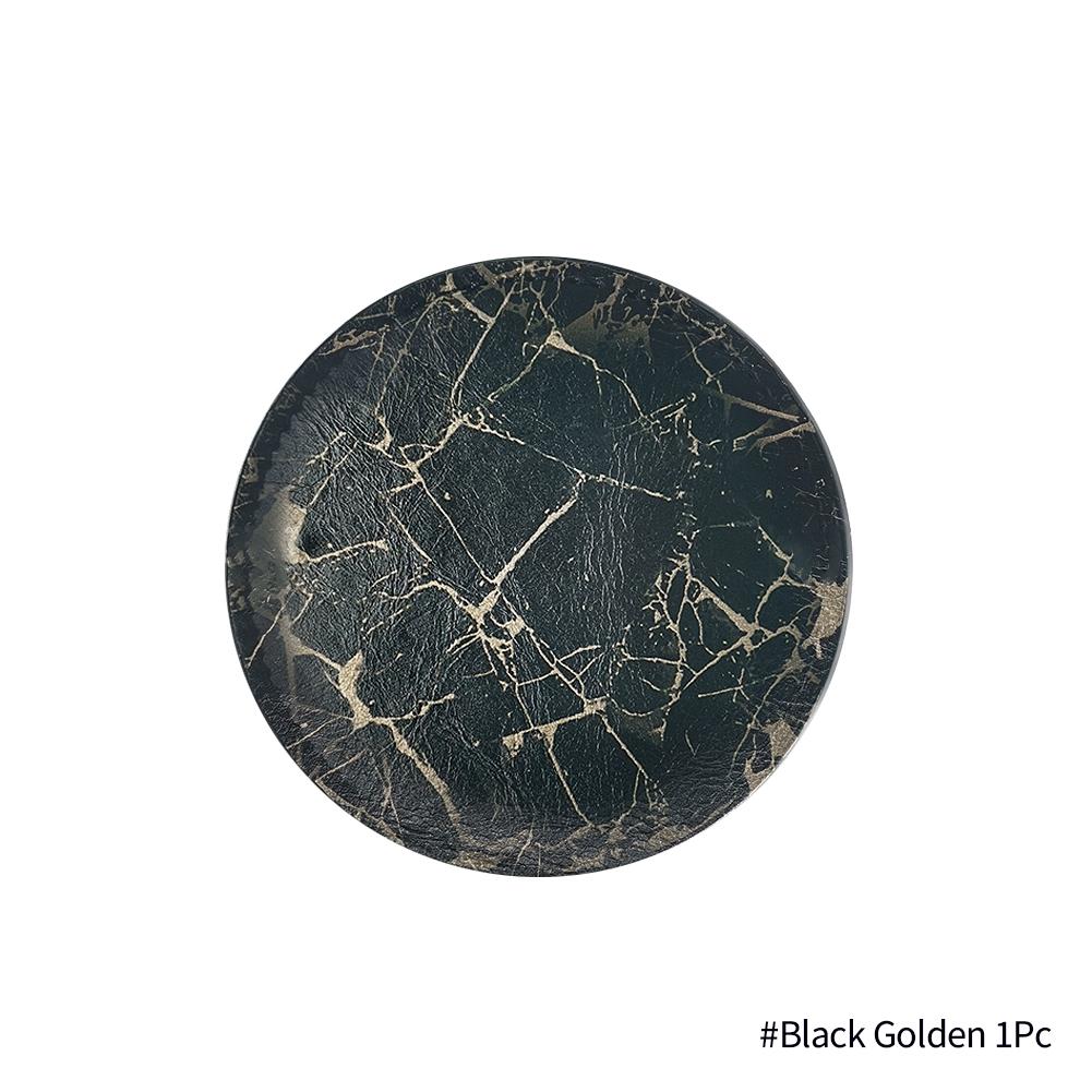 1PC/6PCS Artificial Leather Marble Coaster Drink Coffee Cup Mat Table Placemats Round Heat-resistant Tea Pad Table Pad Holder