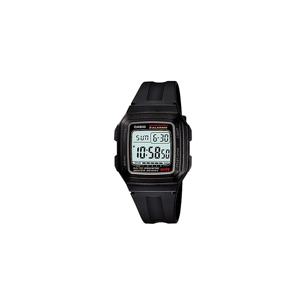Casio Basic Digital F-201WA-1A Watch Black Resin Case Water Resistant Digital Display
