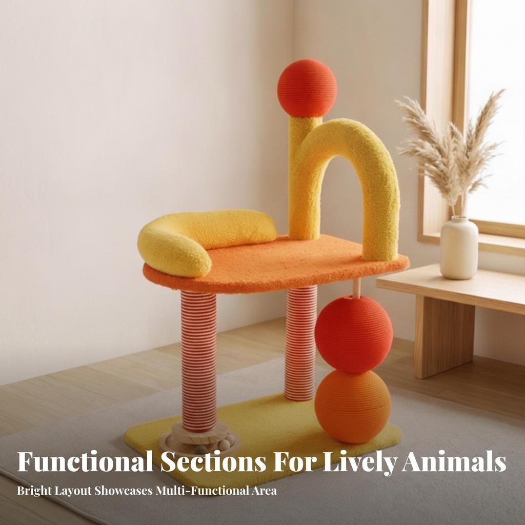 Compact Cat Climbing Frame Space-Saving Activity Tree Freestanding Pet