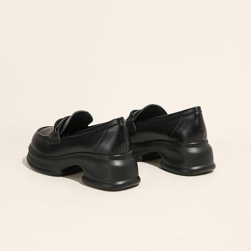 Shallow thick heel style women college small leather shoes single shoes women