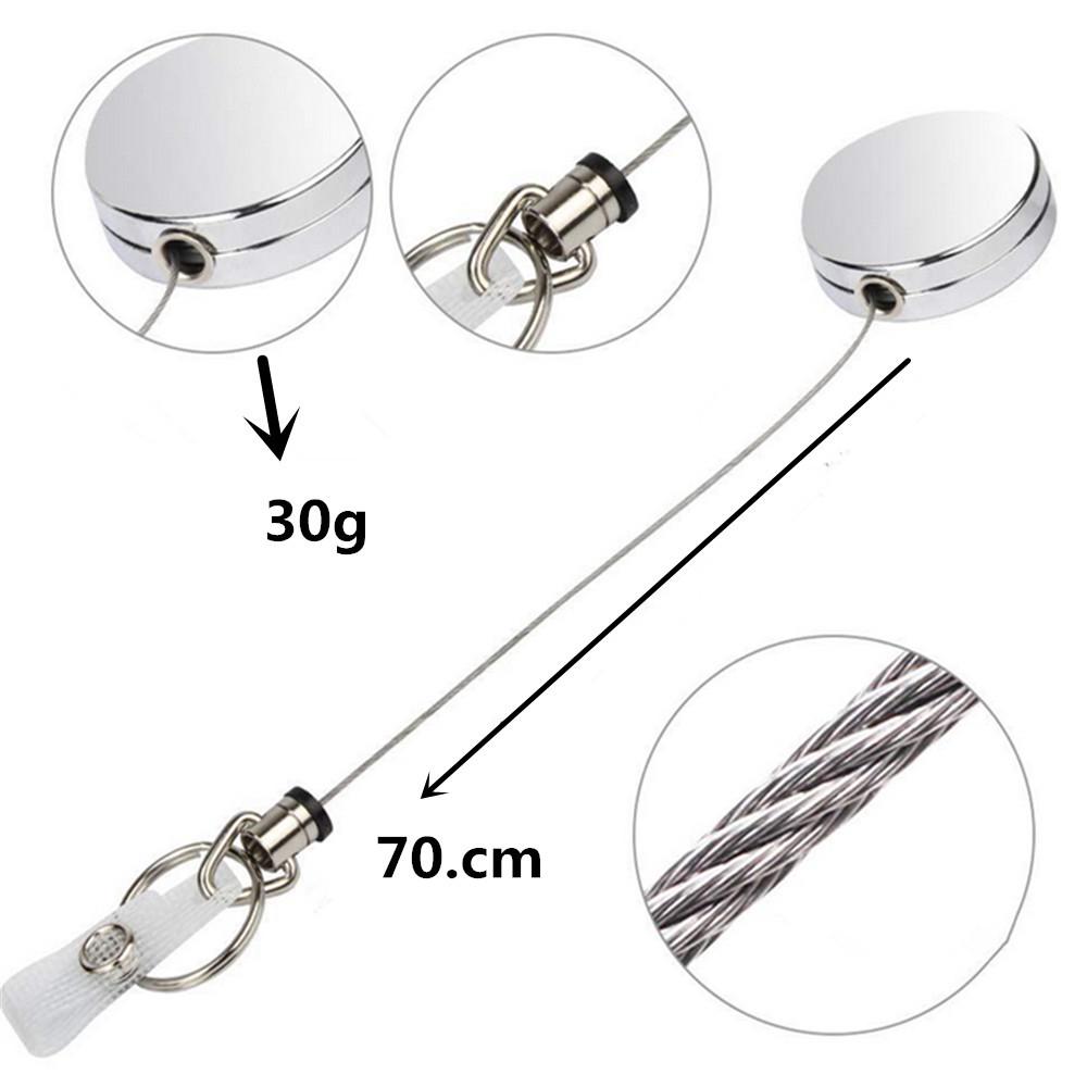 All-Metal Anti-Theft Retractable Nylon Keychain with Pull-Apart Buckle
