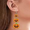 Lightweight Acrylic Skull Bat Dangle Earrings For Women Spooky Halloween Gothic Jewelry Accessories