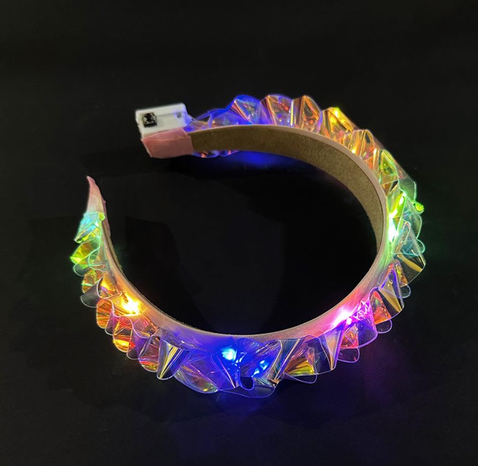 P-35 LED Light up Headband Flash Glowing Hair Band Laser Hair Hoop Tiara Luminous Headbands Nightclub Party Festival Costume