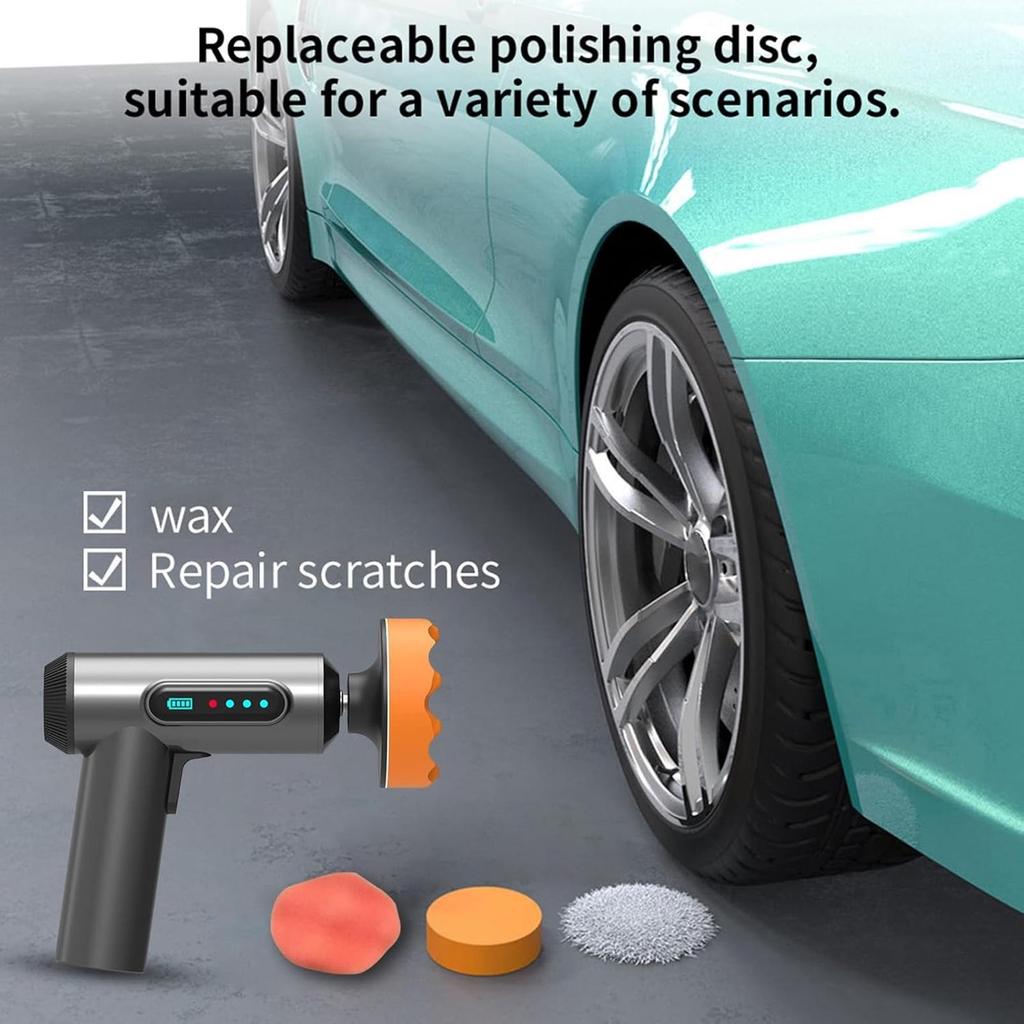 Rechargeable Wireless Car Polisher Portable Polishing Machine Auto Detailing Waxing Digital Display for Car Care Cleaning