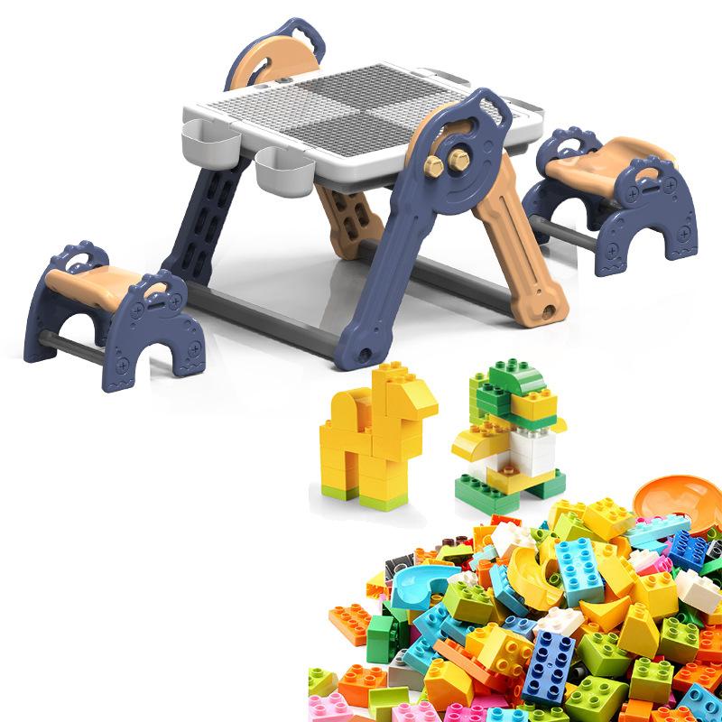 Children's Multifunctional Building Block Table Foldable Drawing Board  Ever-changing Boy Toy Table  Educational Baby Girl Table and Chairs