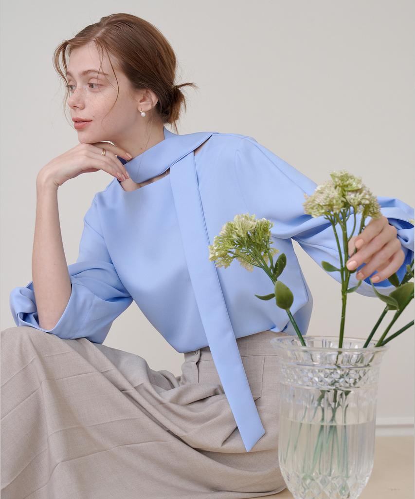 Bye Bye Seop Side Tuck Long Skirt Beige [T41]