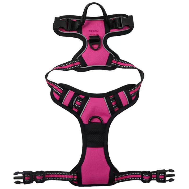 Reflective Nylon Dog Harness and Leash for Large Breeds