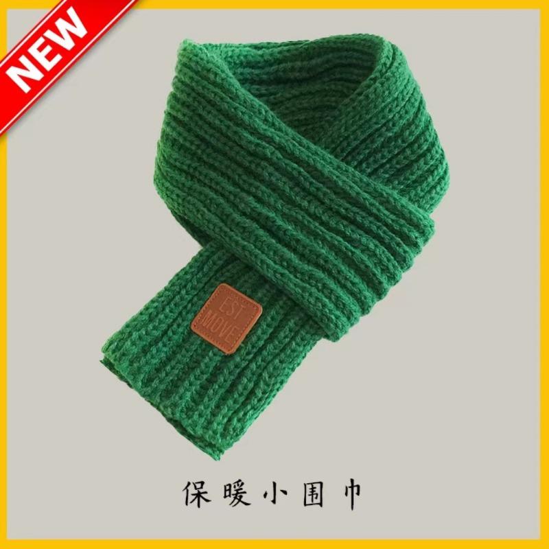 

Children s fashion warm scarf solid color versatile candy color boys and girls baby scarf knitted autumn and winter 100-135CM