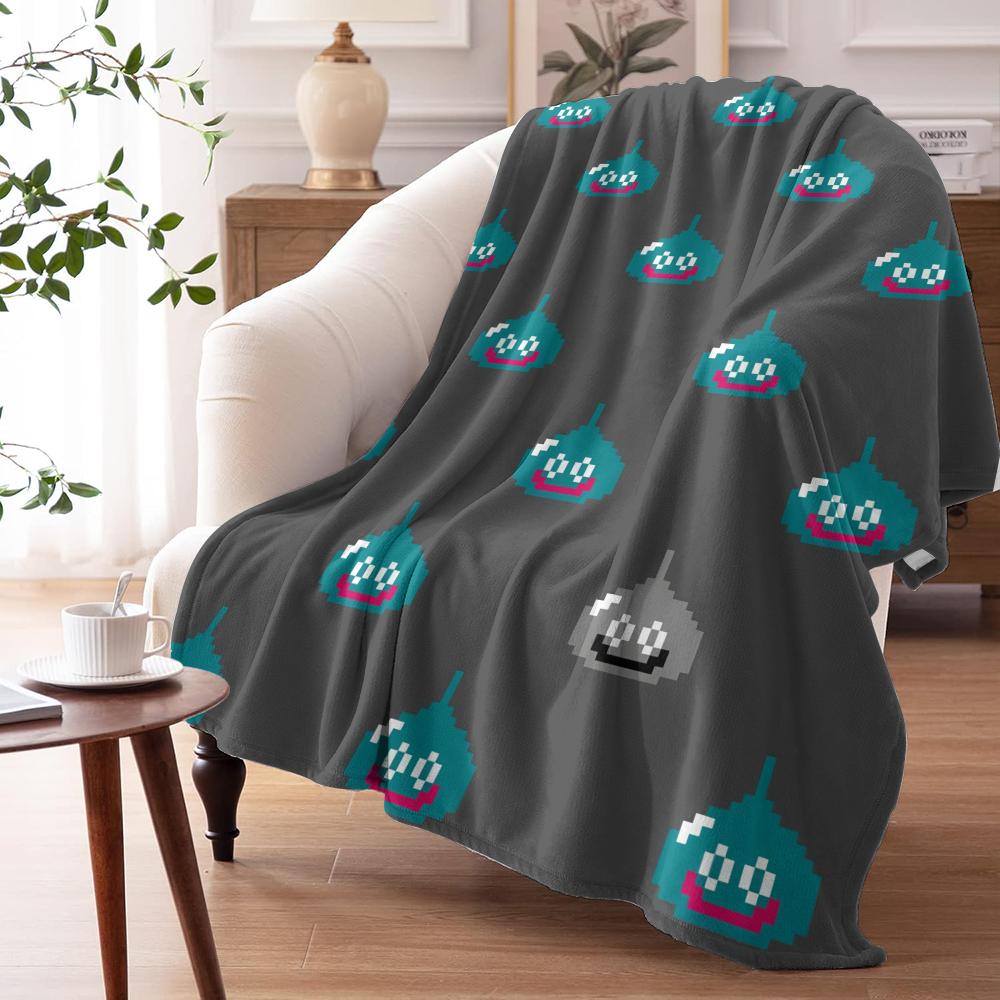 D-Dragon Quest Slimes Throw Soft Flannel Throw Summer Blanket Lightweight Cozy Nap Blanket for Sofa Bed Travel