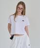 INJIACTIVE Small Logo Crop T-Shirt White