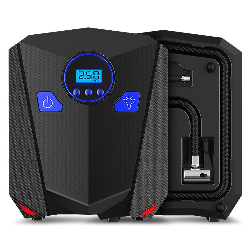 Portable Car Air Compressor Pump, 12V Digital Tire Inflator with Pressure Gauge, Auto Tire Pump with LED Light