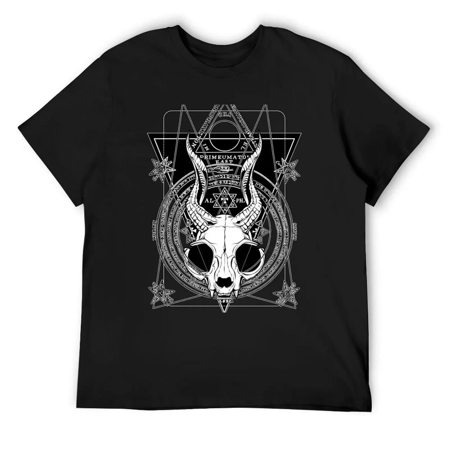 Magical circle of Baphocat T-Shirt oversize t-shirts man oversized graphic tee clothes mens plain t shirts S