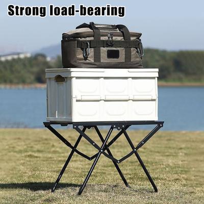 Portable Folding Table Lightweight Heavy Duty Metal Frame Fold-in-Half Desk Outdoor Camping Hiking Backpacking BBQ Tactical Collapsible Table