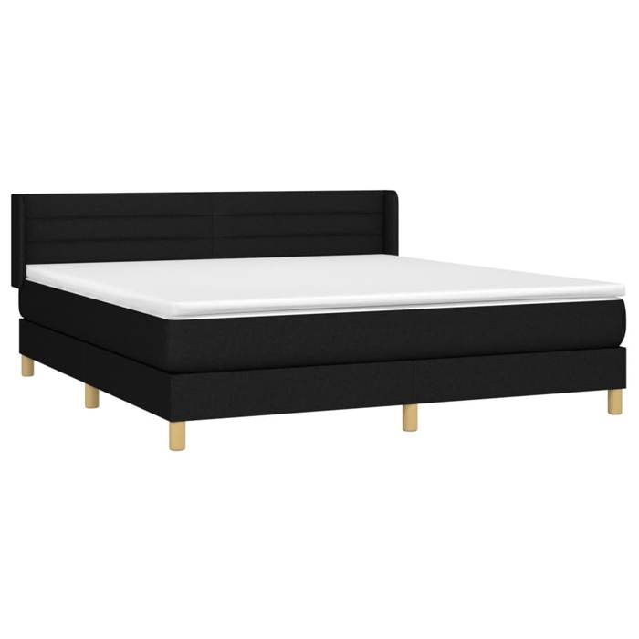 3130363 vidaXL Divan Bed with Mattress Black 160x200 Cm Fabric
