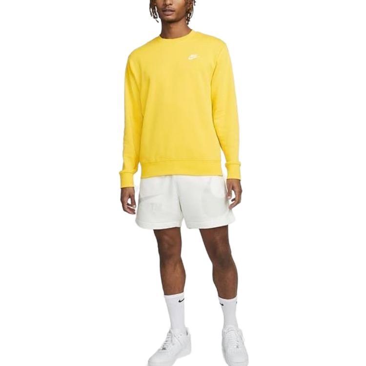 Nike Sportswear Club Casual Sports Round Neck Pullover Yellow Men's BV2667-709