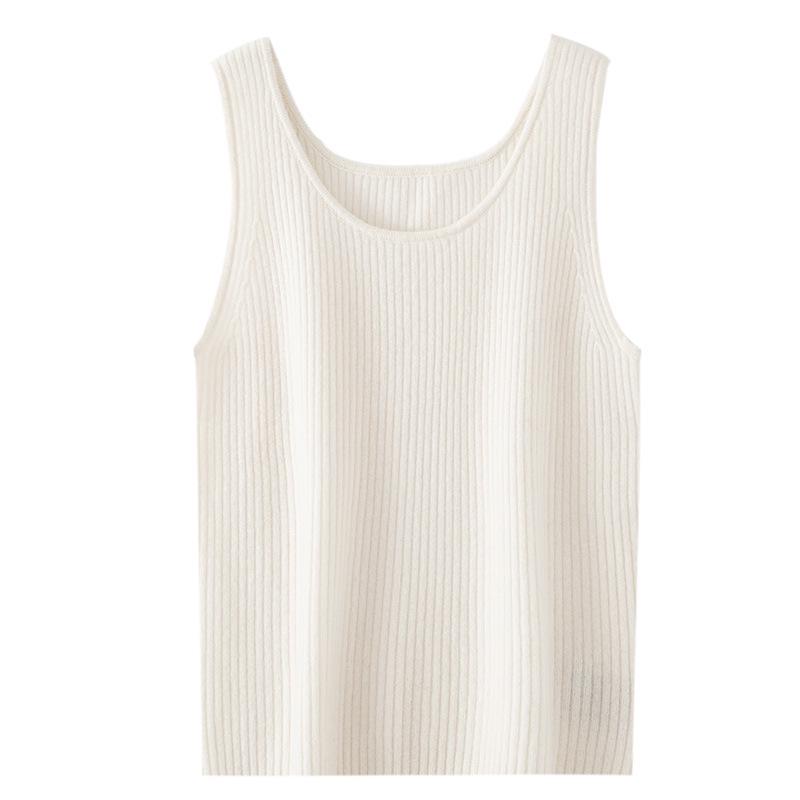 Le Kasha Women's 100% Cashmere Vest: Round Neck, Sleeveless Knit, Versatile Autumn/Winter Layer.