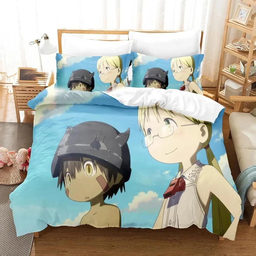 

Anime Made in Abyss Bedding Set Boys Girls Twin Queen Size Duvet Cover Pillowcase Bed Set Kids Adult Fashion Home bedroom EU Single(135*200cm)3pcs