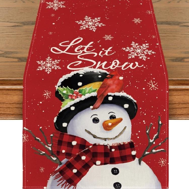 Tischdecke Weihnachtsmann Schneemann Rentier Weihnachtliches Tischläufer Tischüberwurf Einzigartige Weihnachtsdekoration