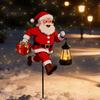 Outdoor Holiday Stake Lights 1/2Pcs Holding Lantern Santa Light, Christmas Snowman Solar Lamp with Claus Stake, Decorative Light for Garden Yard Lawn
