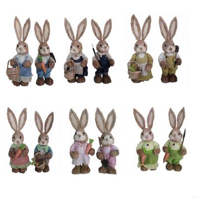 KX4B Osterhase Osterstrohhase Stroh-Osterhase für Puppe für Foto-Requisiten