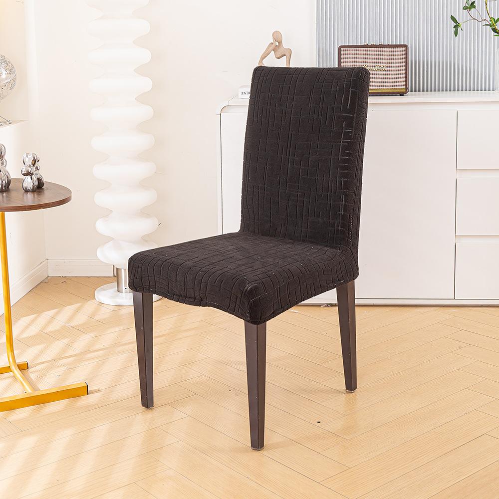 

Жаккардовый чехол на стул, Эластичный универсальный, Универсальный чехол на обеденный табурет, Подушка для стула, Интегрированная спинка, Универсальный для всех сезонов One size чёрный