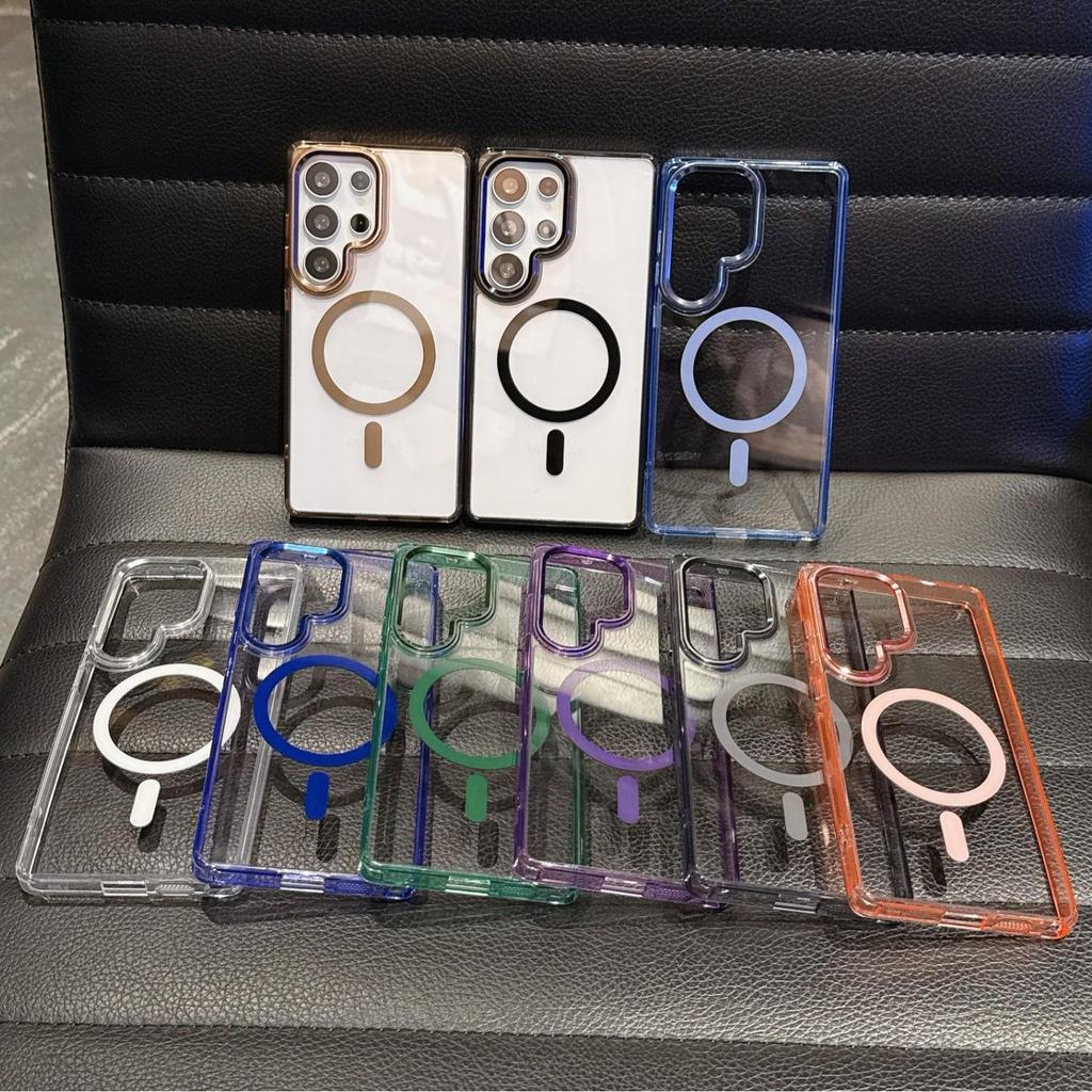 Samsung S25ULTRA Crystal Clear Magnetic Phone Case with Metal Lens Protection