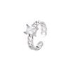 Trendy European & American Adjustable Zircon Rectangle Gemstone Ring for Women