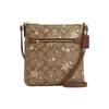 COACH Rowan Coated Canvas With Smooth Leather Shoulder Bag, Crossbody Bag Small Women's Khaki & Saddle & Gold CN766-IMWD9
