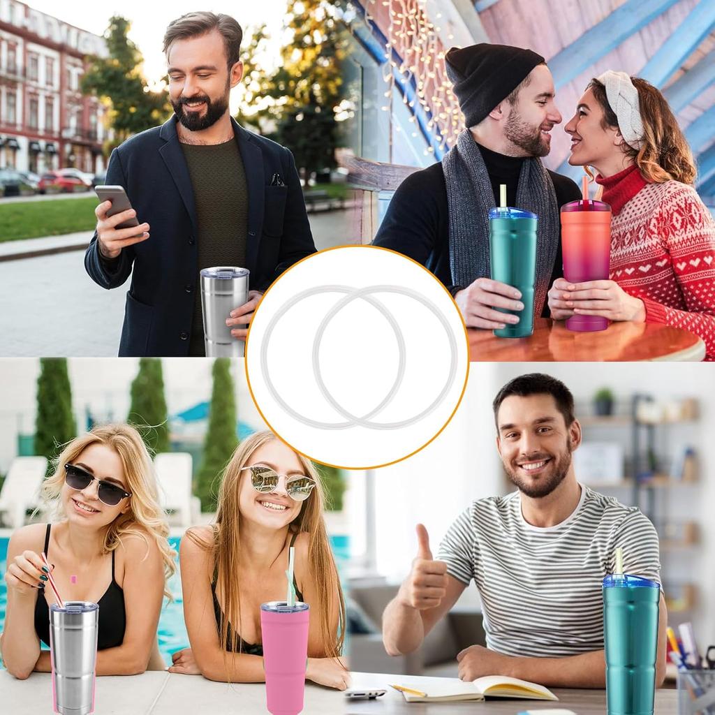 Lid Gasket for Bubba Envy 24oz Tumbler, 4 Pack Gasket Seals Compatible with Bubba Water Cup, Anti-Seepage BPA Free