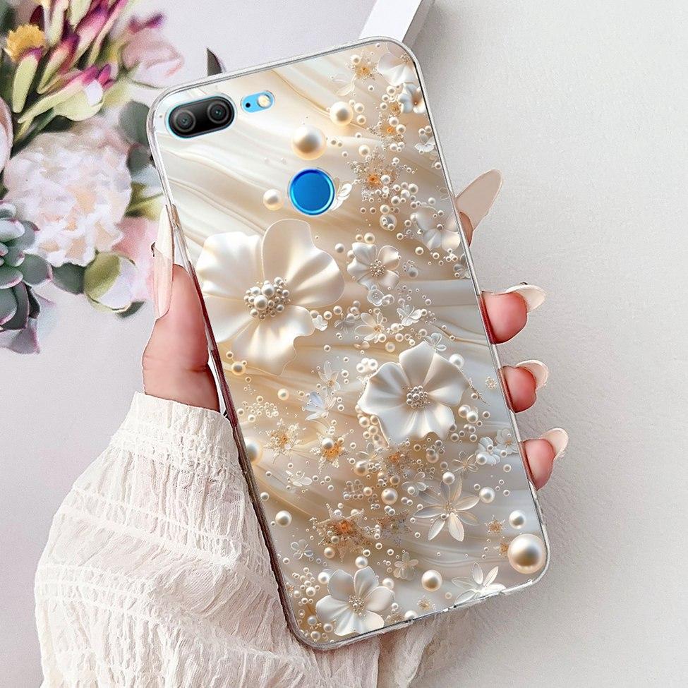 Clear For Honor 9 Lite Case Cute Cat Fashion Flowers Funny Painted Back Cover For Honor 9Lite Phone Case LLD-L21 LLD-L31 LLD-L11