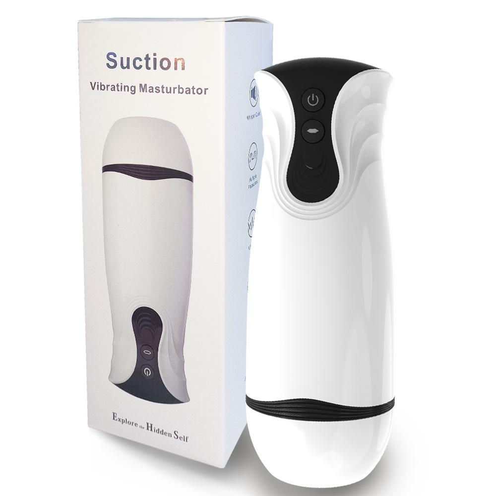 Automatic Male Masturbator Cup Sucking Machine Vibrating Penis Pump Vibrator Real Vaginal Blowjob Cup Adult Sex Products for Men