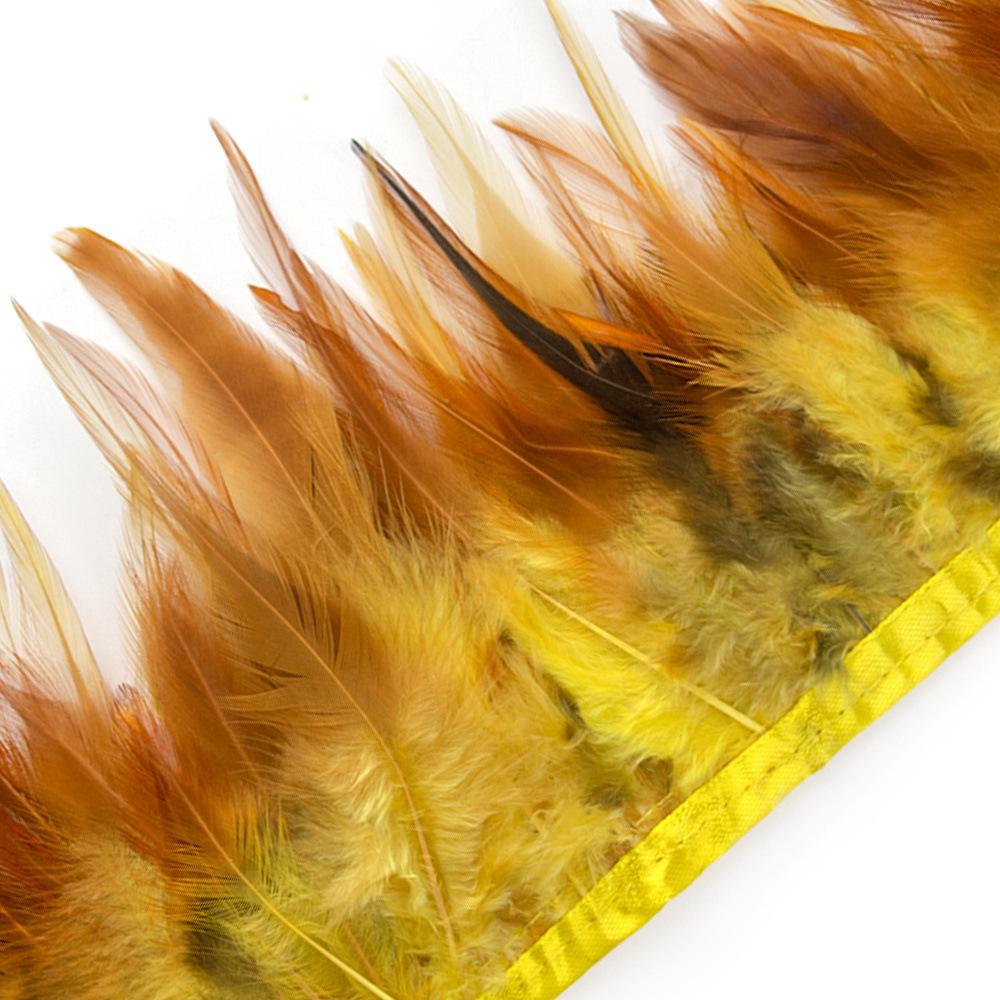 1 Meter Colorful Chicken Feather Tassel Decorated On Tape Chicken Feather With Sewing Fly Dress Lace Decoration
