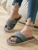 Winter Women Fashion Cross Strap Slippers Females Soft Corduroy Home Slides Men Portable Warm Plush Sandals Couples Lovely Shoes